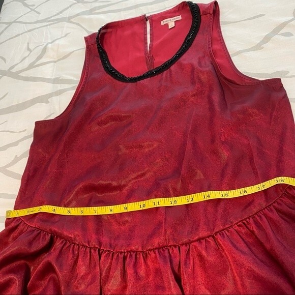 JUICY COUTURE beaded peplum burgundy key hole opening dressy woman top size M - Picture 11 of 12